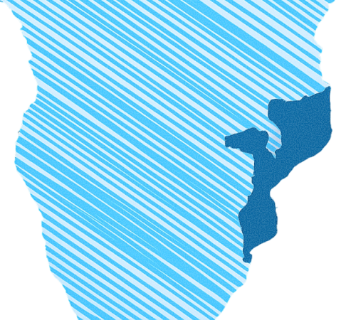 Mapa de África com ícones de saúde