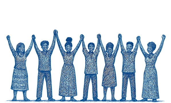 Pessoas de mãos dadas